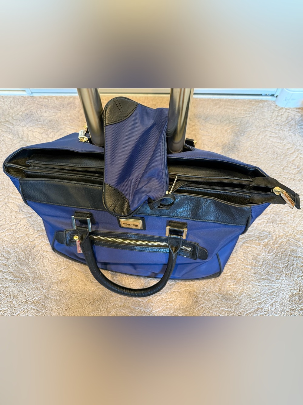Kenneth Cole Reaction Blue and Black Wheeled Briefcase Underseat Carryon Bag - Picture 9 of 14